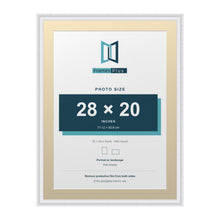 Louis Range White Picture, Photo & Poster Frame with Ivory Mount - 32x24" Frame for 28x20" Photo, White
