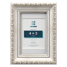 Louis Range Silver Picture, Photo & Poster Frame with White Mount - 6x4" Frame for 4x3" Photo, Silver
