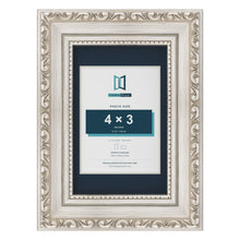 Louis Range Silver Picture, Photo & Poster Frame with Pacific Blue Mount - 6x4" Frame for 4x3" Photo, Silver