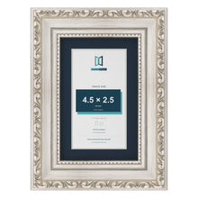 Louis Range Silver Picture, Photo & Poster Frame with Pacific Blue Mount - 6x4" Frame for 4.5x2.5" Photo, Silver