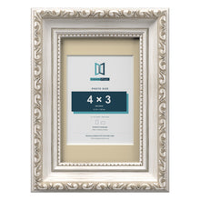 Louis Range Silver Picture, Photo & Poster Frame with Ivory Mount - 6x4" Frame for 4x3" Photo, Silver