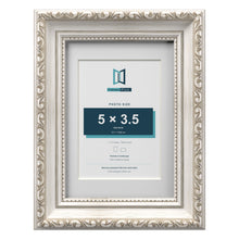 Louis Range Silver Picture, Photo & Poster Frame with White Mount - 7x5" Frame for 5x3.5" Photo, Silver