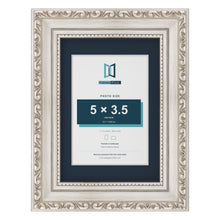 Louis Range Silver Picture, Photo & Poster Frame with Pacific Blue Mount - 7x5" Frame for 5x3.5" Photo, Silver