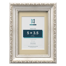 Louis Range Silver Picture, Photo & Poster Frame with Ivory Mount - 7x5" Frame for 5x3.5" Photo, Silver