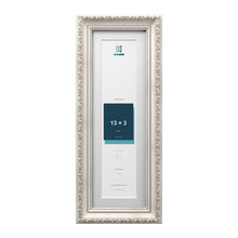 Louis Range Silver Picture, Photo & Poster Frame with White Mount - 15x5" Frame for 13x3" Photo, Silver