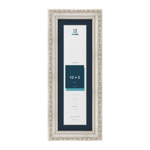 Louis Range Silver Picture, Photo & Poster Frame with Pacific Blue Mount - 15x5" Frame for 13x3" Photo, Silver