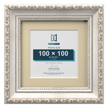 Louis Range Silver Picture, Photo & Poster Frame with Ivory Mount - 15x15cm Frame for 10x10cm Photo, Silver
