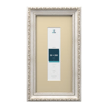 Louis Range Silver Picture, Photo & Poster Frame with Ivory Mount - 30x15cm Frame for 20x5cm Photo, Silver