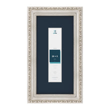 Louis Range Silver Picture, Photo & Poster Frame with Pacific Blue Mount - 30x15cm Frame for 20x5cm Photo, Silver