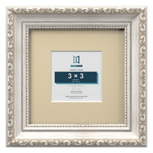 Louis Range Silver Picture, Photo & Poster Frame with Ivory Mount - 6x6" Frame for 3x3" Photo, Silver