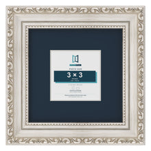 Louis Range Silver Picture, Photo & Poster Frame with Pacific Blue Mount - 6x6" Frame for 3x3" Photo, Silver