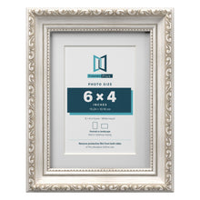 Louis Range Silver Picture, Photo & Poster Frame with White Mount - 8x6" Frame for 6x4" Photo, Silver