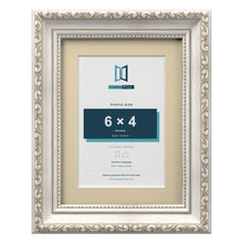 Louis Range Silver Picture, Photo & Poster Frame with Ivory Mount - 8x6" Frame for 6x4" Photo, Silver