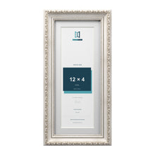 Louis Range Silver Picture, Photo & Poster Frame with White Mount - 14x6" Frame for 12x4" Photo, Silver