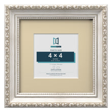Louis Range Silver Picture, Photo & Poster Frame with Ivory Mount - 7x7" Frame for 4x4" Photo, Silver