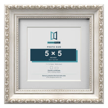 Louis Range Silver Picture, Photo & Poster Frame with White Mount - 7x7" Frame for 5x5" Photo, Silver