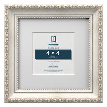 Louis Range Silver Picture, Photo & Poster Frame with White Mount - 7x7" Frame for 4x4" Photo, Silver