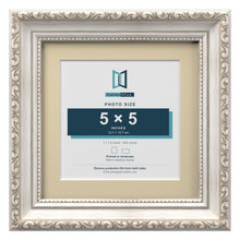 Louis Range Silver Picture, Photo & Poster Frame with Ivory Mount - 7x7" Frame for 5x5" Photo, Silver