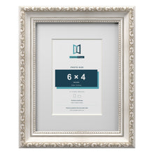 Louis Range Silver Picture, Photo & Poster Frame with White Mount - 9x7" Frame for 6x4" Photo, Silver