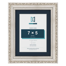 Louis Range Silver Picture, Photo & Poster Frame with Pacific Blue Mount - 9x7" Frame for 7x5" Photo, Silver