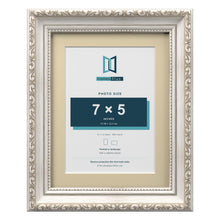 Louis Range Silver Picture, Photo & Poster Frame with Ivory Mount - 9x7" Frame for 7x5" Photo, Silver