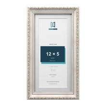 Louis Range Silver Picture, Photo & Poster Frame with White Mount - 14x7" Frame for 12x5" Photo, Silver