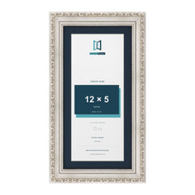 Louis Range Silver Picture, Photo & Poster Frame with Pacific Blue Mount - 14x7" Frame for 12x5" Photo, Silver