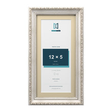 Louis Range Silver Picture, Photo & Poster Frame with Ivory Mount - 14x7" Frame for 12x5" Photo, Silver
