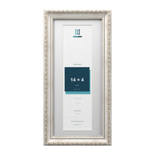 Louis Range Silver Picture, Photo & Poster Frame with White Mount - 16x7" Frame for 14x4" Photo, Silver