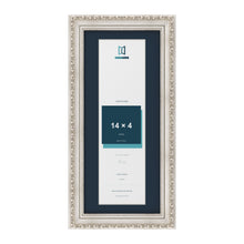 Louis Range Silver Picture, Photo & Poster Frame with Pacific Blue Mount - 16x7" Frame for 14x4" Photo, Silver