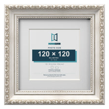 Louis Range Silver Picture, Photo & Poster Frame with White Mount - 18x18cm Frame for 12x12cm Photo, Silver