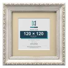 Louis Range Silver Picture, Photo & Poster Frame with Ivory Mount - 18x18cm Frame for 12x12cm Photo, Silver