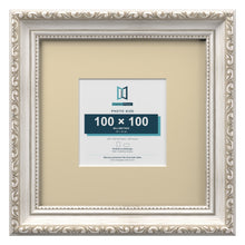 Louis Range Silver Picture, Photo & Poster Frame with Ivory Mount - 20x20cm Frame for 10x10cm Photo, Silver
