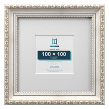 Louis Range Silver Picture, Photo & Poster Frame with White Mount - 20x20cm Frame for 10x10cm Photo, Silver