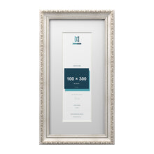Louis Range Silver Picture, Photo & Poster Frame with White Mount - 40x20cm Frame for 30x10cm Photo, Silver