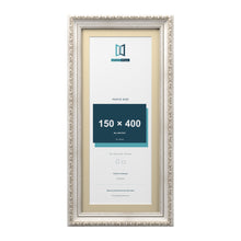 Louis Range Silver Picture, Photo & Poster Frame with Ivory Mount - 45x20cm Frame for 40x15cm Photo, Silver