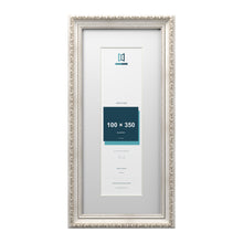 Louis Range Silver Picture, Photo & Poster Frame with White Mount - 45x20cm Frame for 35x10cm Photo, Silver