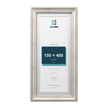 Louis Range Silver Picture, Photo & Poster Frame with White Mount - 45x20cm Frame for 40x15cm Photo, Silver