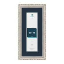 Louis Range Silver Picture, Photo & Poster Frame with Pacific Blue Mount - 45x20cm Frame for 35x10cm Photo, Silver