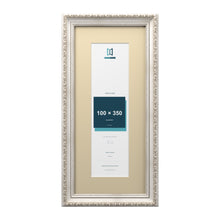 Louis Range Silver Picture, Photo & Poster Frame with Ivory Mount - 45x20cm Frame for 35x10cm Photo, Silver
