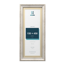 Louis Range Silver Picture, Photo & Poster Frame with Ivory Mount - 50x20cm Frame for 45x15cm Photo, Silver