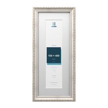 Louis Range Silver Picture, Photo & Poster Frame with White Mount - 50x20cm Frame for 40x10cm Photo, Silver