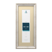 Louis Range Silver Picture, Photo & Poster Frame with Ivory Mount - 50x20cm Frame for 40x10cm Photo, Silver
