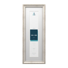 Louis Range Silver Picture, Photo & Poster Frame with White Mount - 60x20cm Frame for 50x10cm Photo, Silver