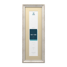 Louis Range Silver Picture, Photo & Poster Frame with Ivory Mount - 60x20cm Frame for 50x10cm Photo, Silver