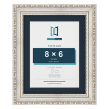 Louis Range Silver Picture, Photo & Poster Frame with Pacific Blue Mount - 10x8" Frame for 8x6" Photo, Silver