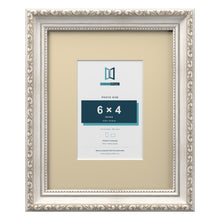 Louis Range Silver Picture, Photo & Poster Frame with Ivory Mount - 10x8" Frame for 6x4" Photo, Silver
