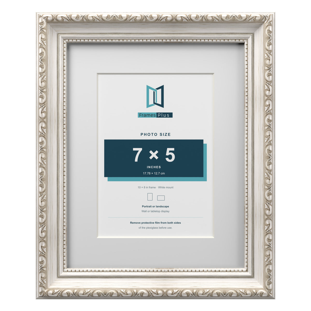 Louis Range Silver Picture, Photo & Poster Frame with White Mount