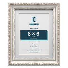 Louis Range Silver Picture, Photo & Poster Frame with White Mount - 10x8" Frame for 8x6" Photo, Silver