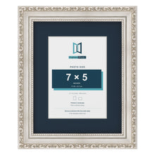 Louis Range Silver Picture, Photo & Poster Frame with Pacific Blue Mount - 10x8" Frame for 7x5" Photo, Silver